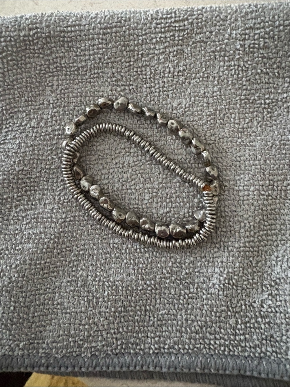 Silver Beaded Stretch Bracelet Set - Women Jewelry